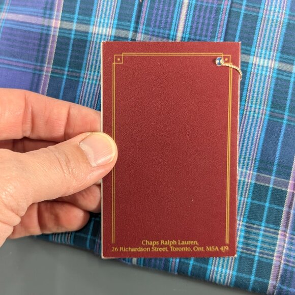 Vintage Chaps Ralph Lauren Plaid shirt size L, long sleeve button down shirt - Picture 5 of 10